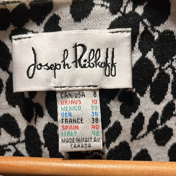 Joseph Ribkoff Oversized Leaf Design 3/4 Sleeve Cowl Neck Coat - Picture 2 of 5